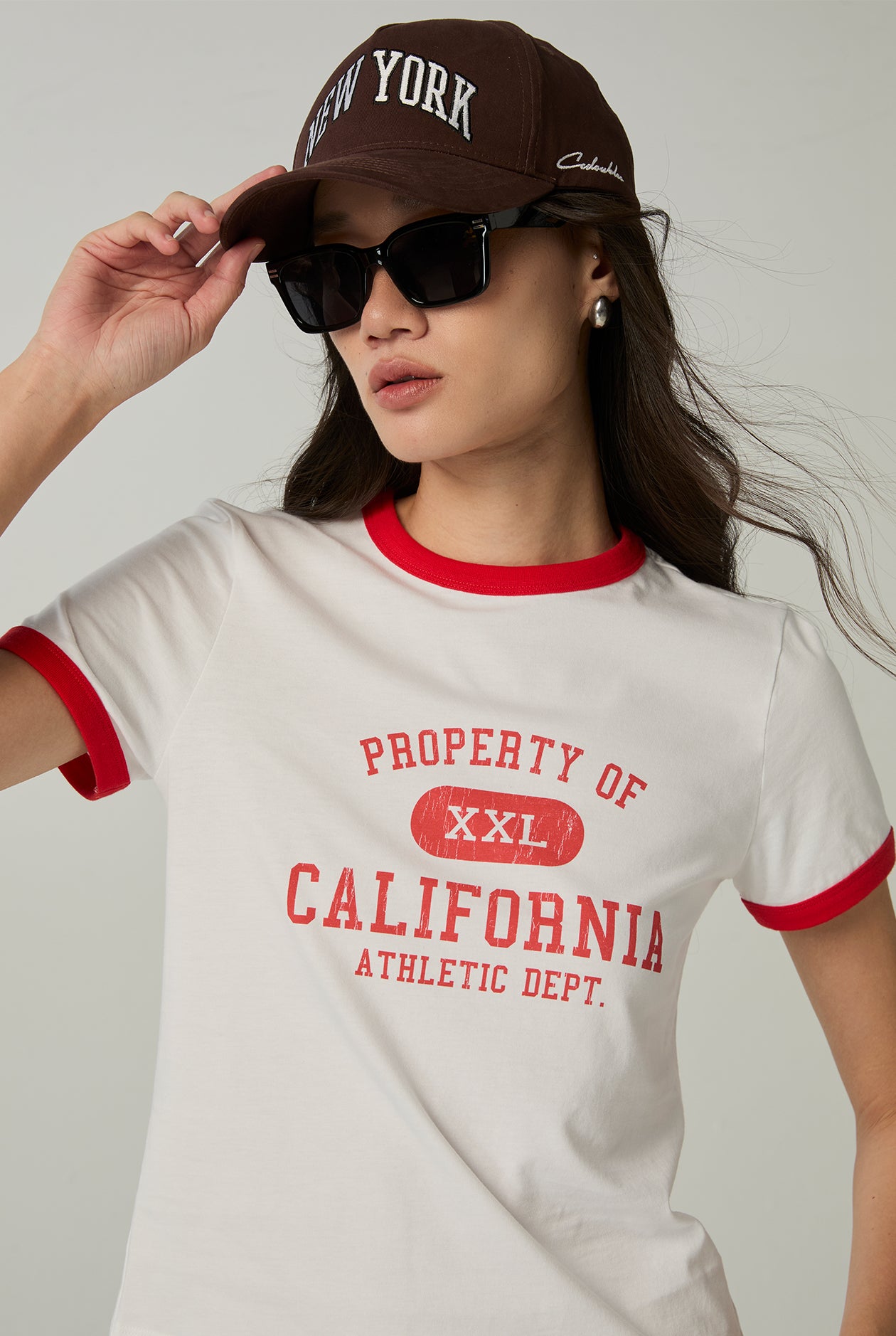 RED TRIM CALIFORNIA ATHLETIC GRAPHIC TEE - CC Double O Official Store