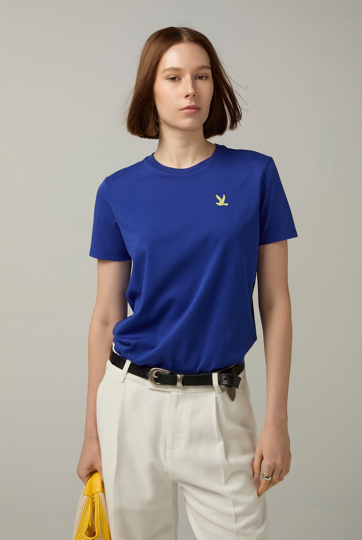 EMBROIDERED BIRD LOGO JERSEY TEE