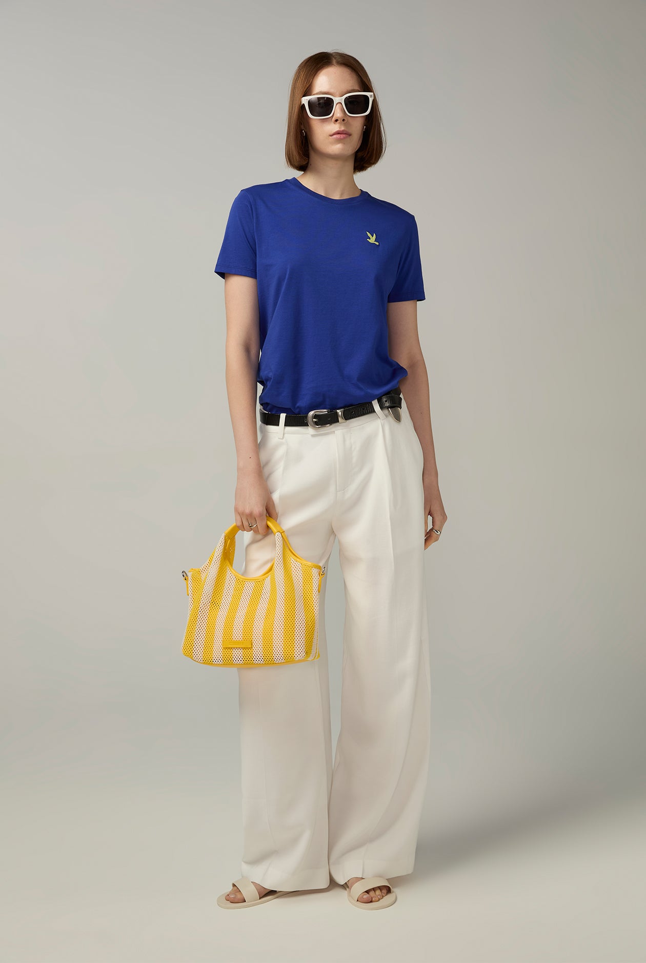 EMBROIDERED BIRD LOGO JERSEY TEE