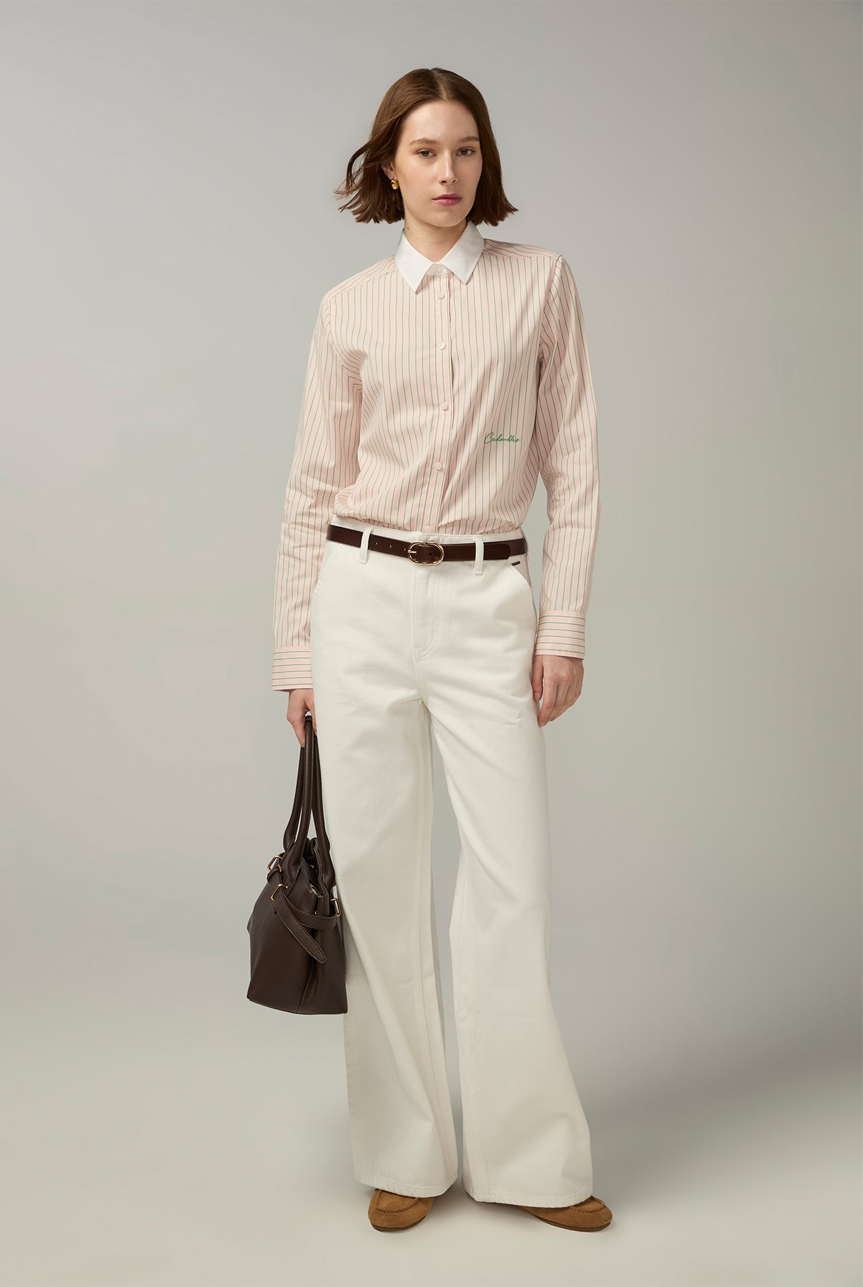 POPLIN COTTON STRIPED SHIRT Pink / XL