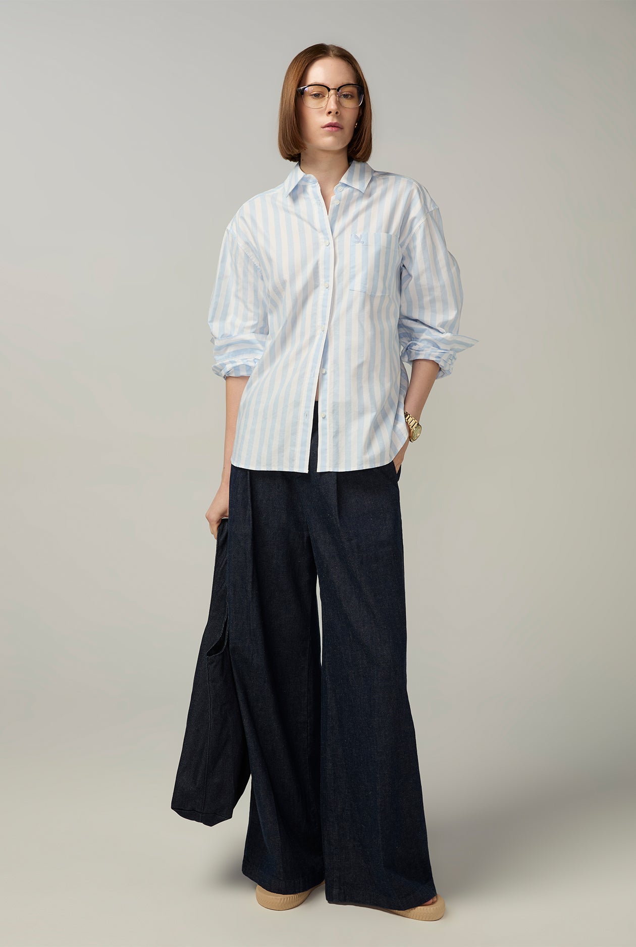 NAVY STRAIGHT-LEG PANTS Navy / 30