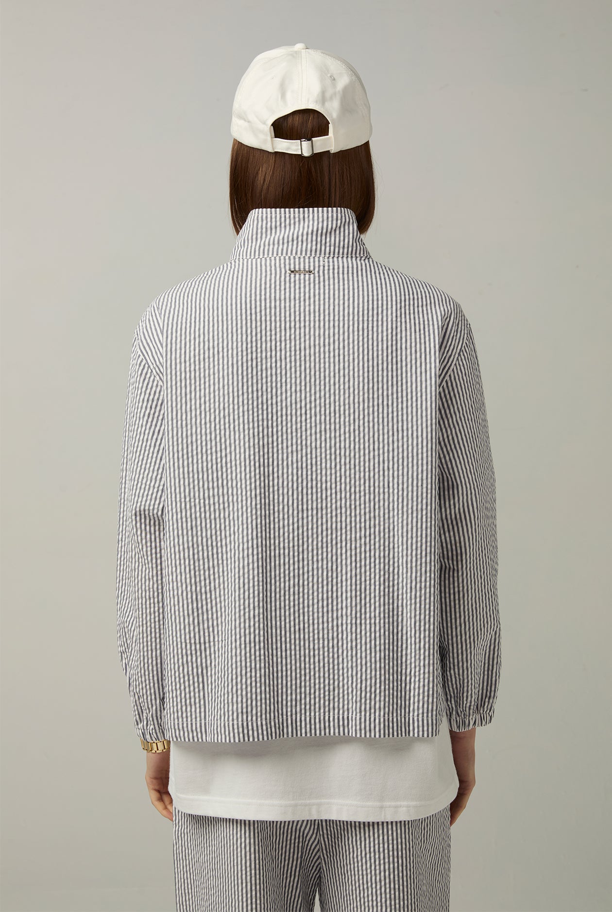 BLUE COTTON STRIPED JACKET Navy / L