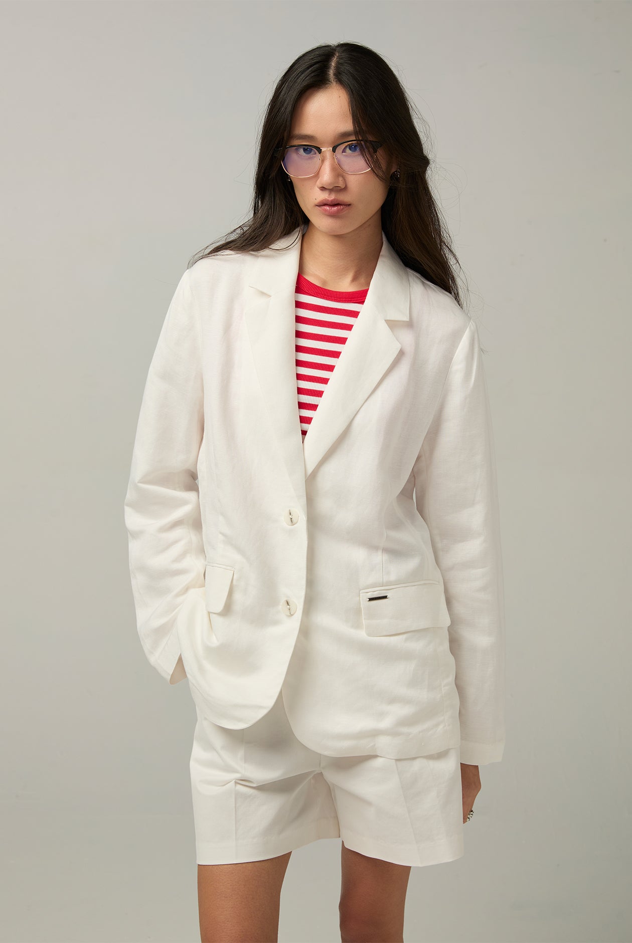DUAL POCKET BLAZER White / L