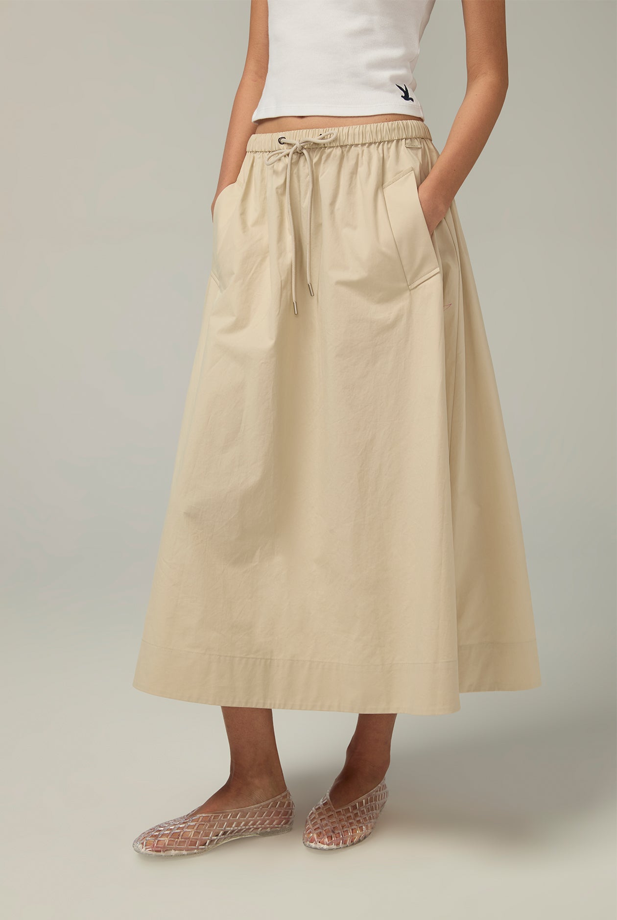 PARACHUT DRAWSTRING SKIRT Beige / L