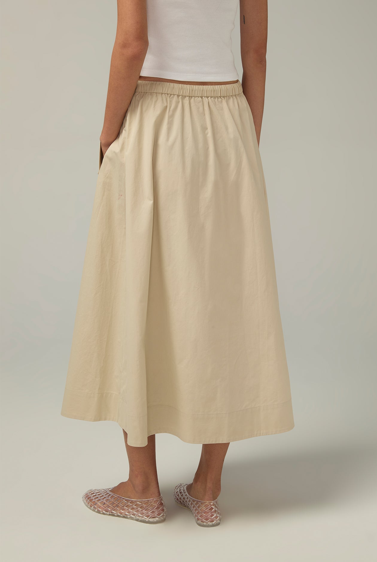 PARACHUT DRAWSTRING SKIRT Beige / L