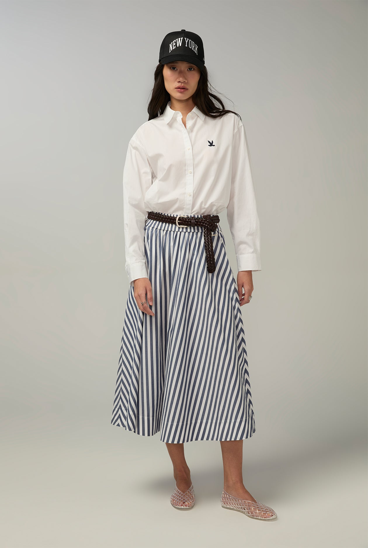 OVERSIZED SIGNATURE PLAIN SHIRT White / L