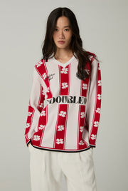 BLOOM FOOTBALL LONG SLEEVE STRIPED POLO