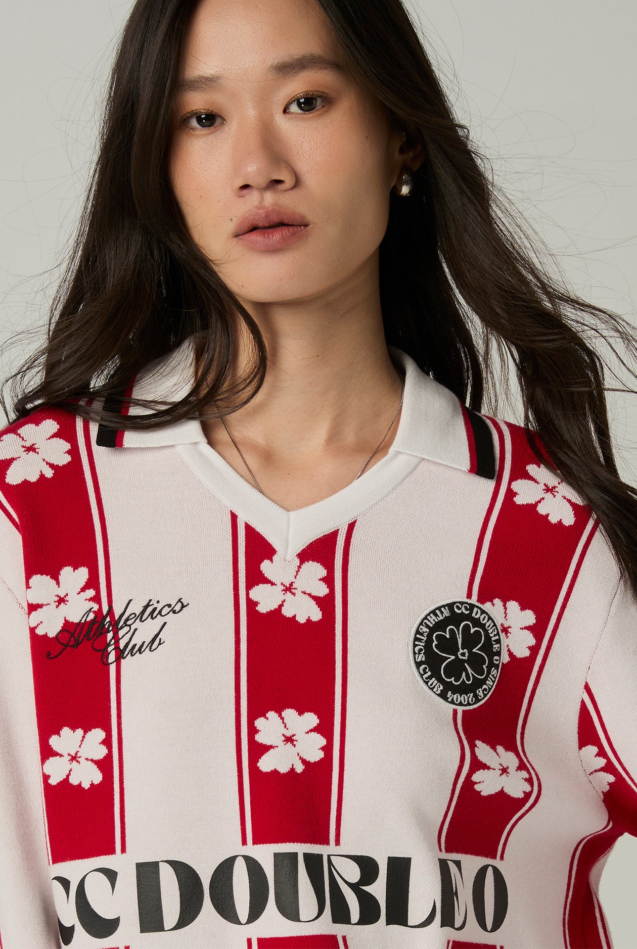 BLOOM FOOTBALL LONG SLEEVE STRIPED POLO