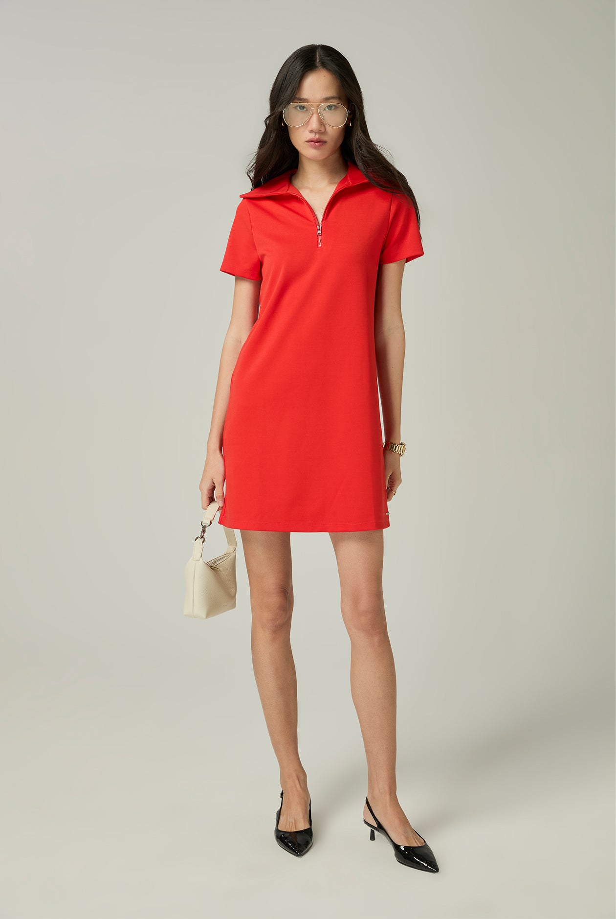 ZIP FRONT MINI DRESS