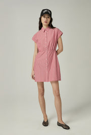 STRIPED MINI SHIRT DRESS