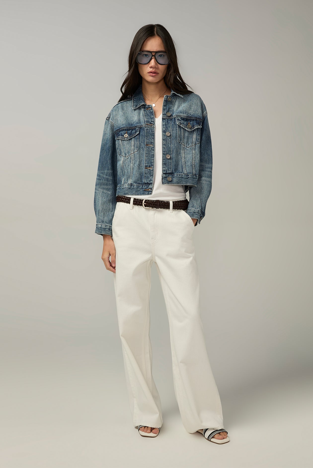 OBLIQUE POCKETS TAILOR JEANS