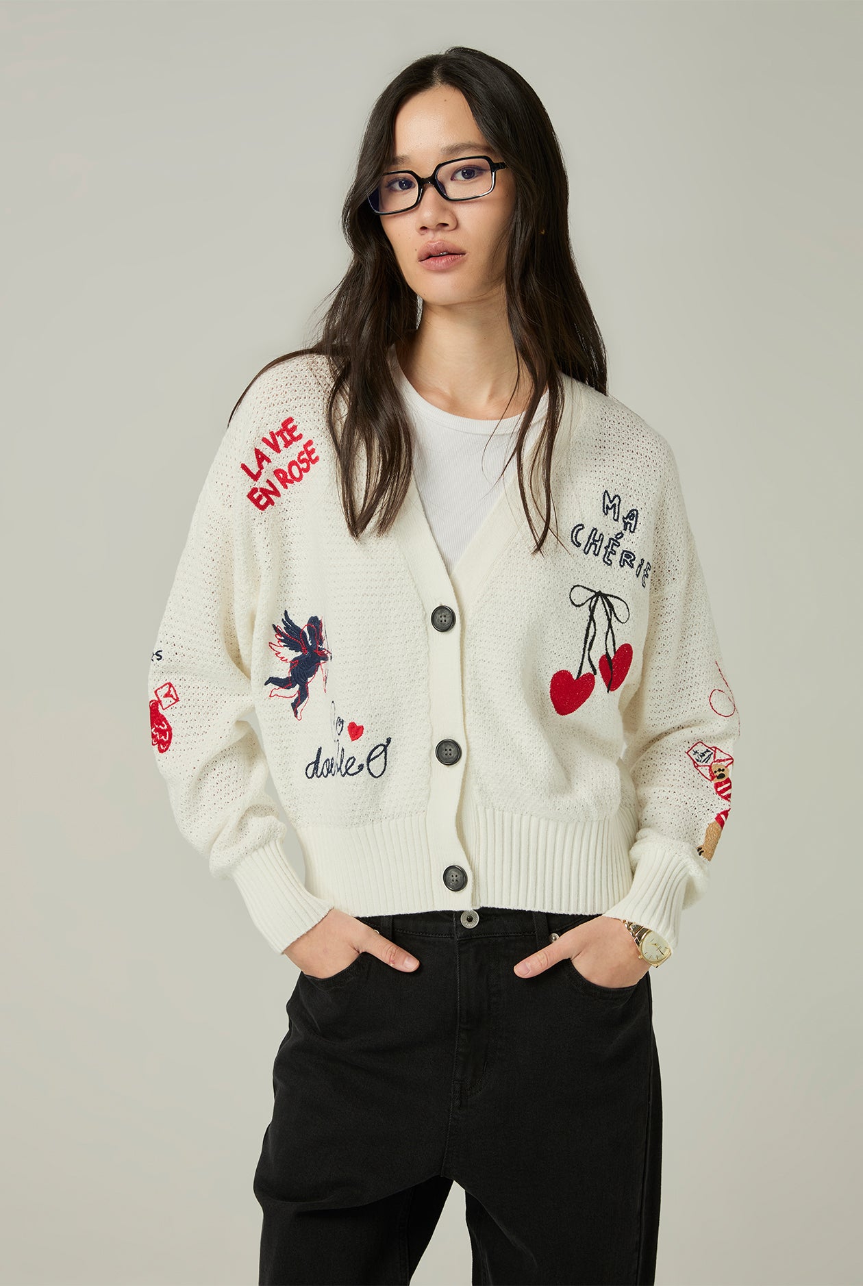 PLAYFUL EMBROIDERED CARDIGAN