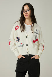 PLAYFUL EMBROIDERED CARDIGAN