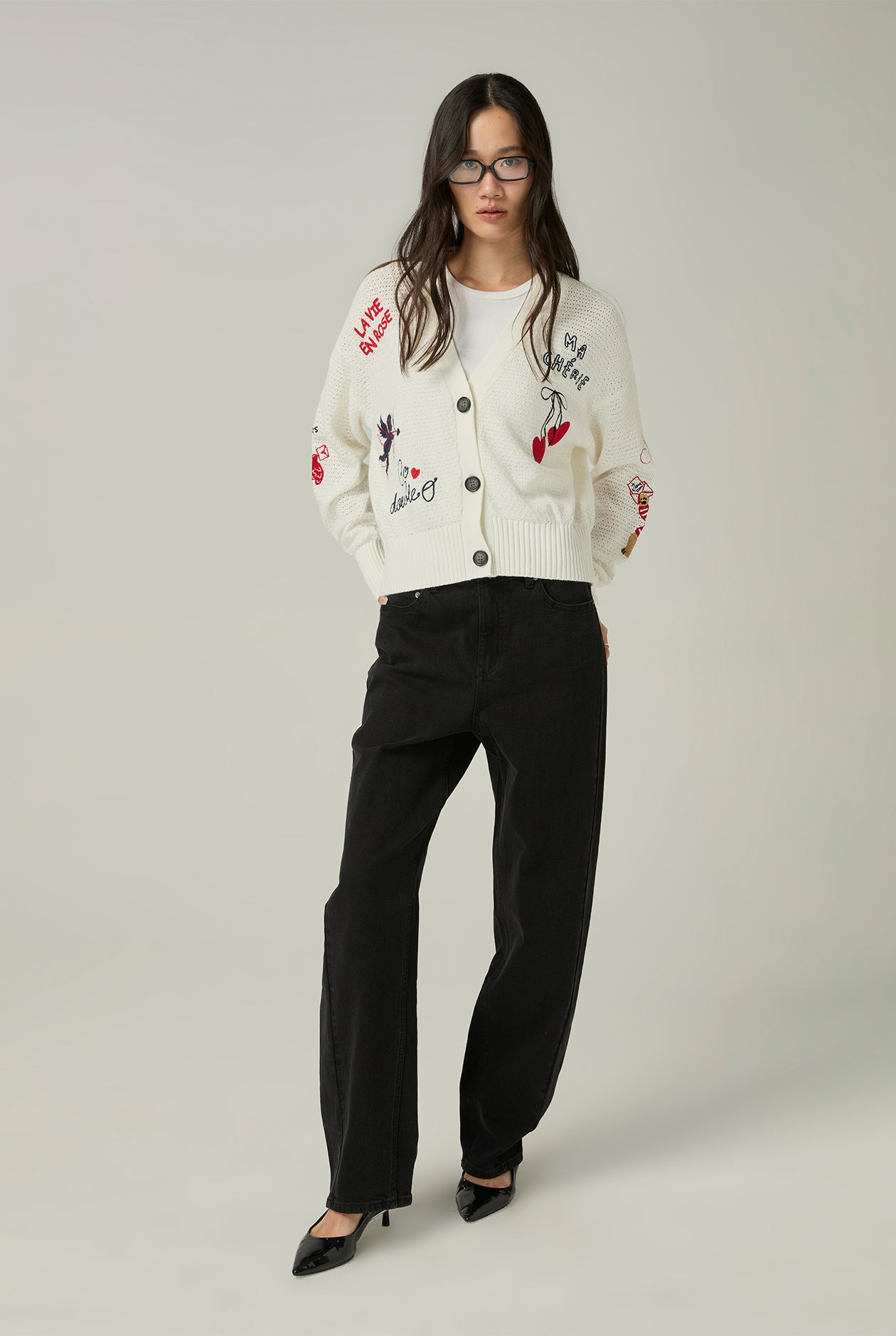 PLAYFUL EMBROIDERED CARDIGAN