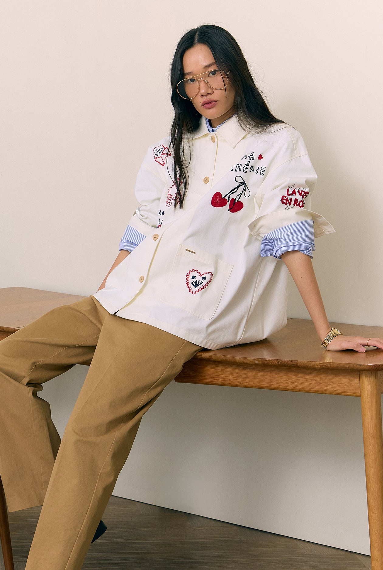 EMBROIDERED OVERSIZED SHACKET - CC Double O Official Store