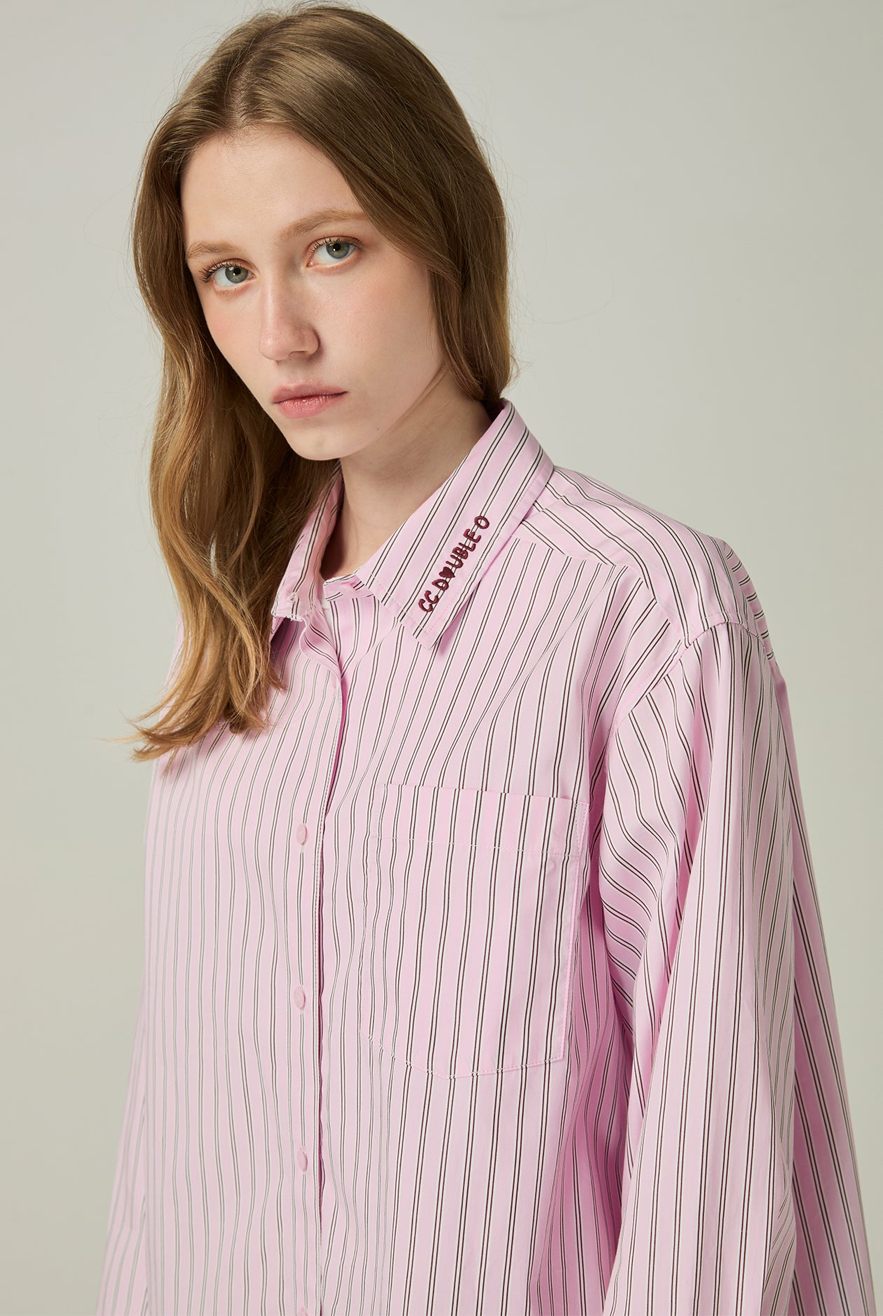 PINK STRIPED SHIRT
