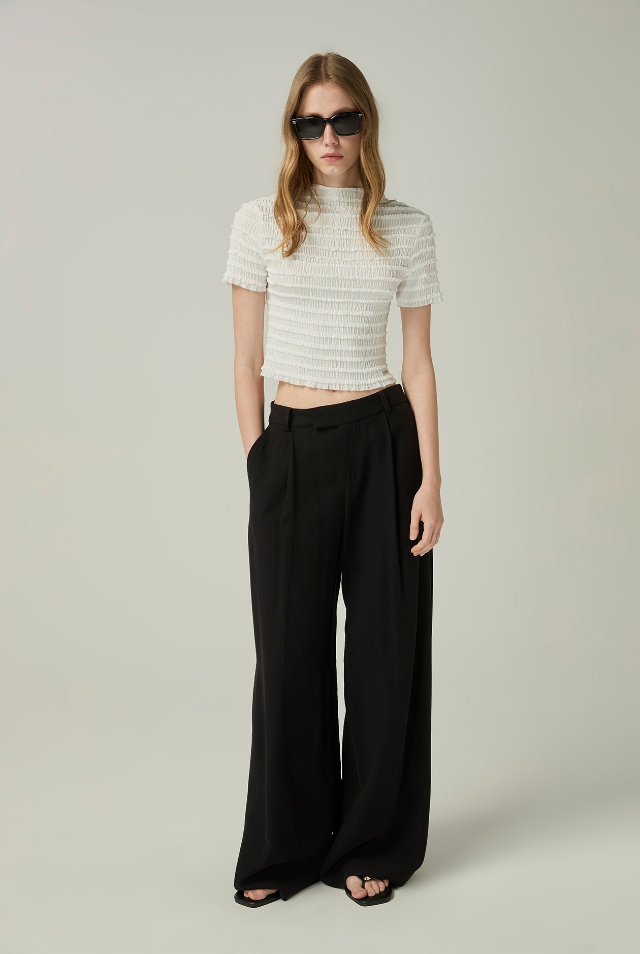 OVERLOCK DETAIL SMOCKED TOP - CC Double O Official Store