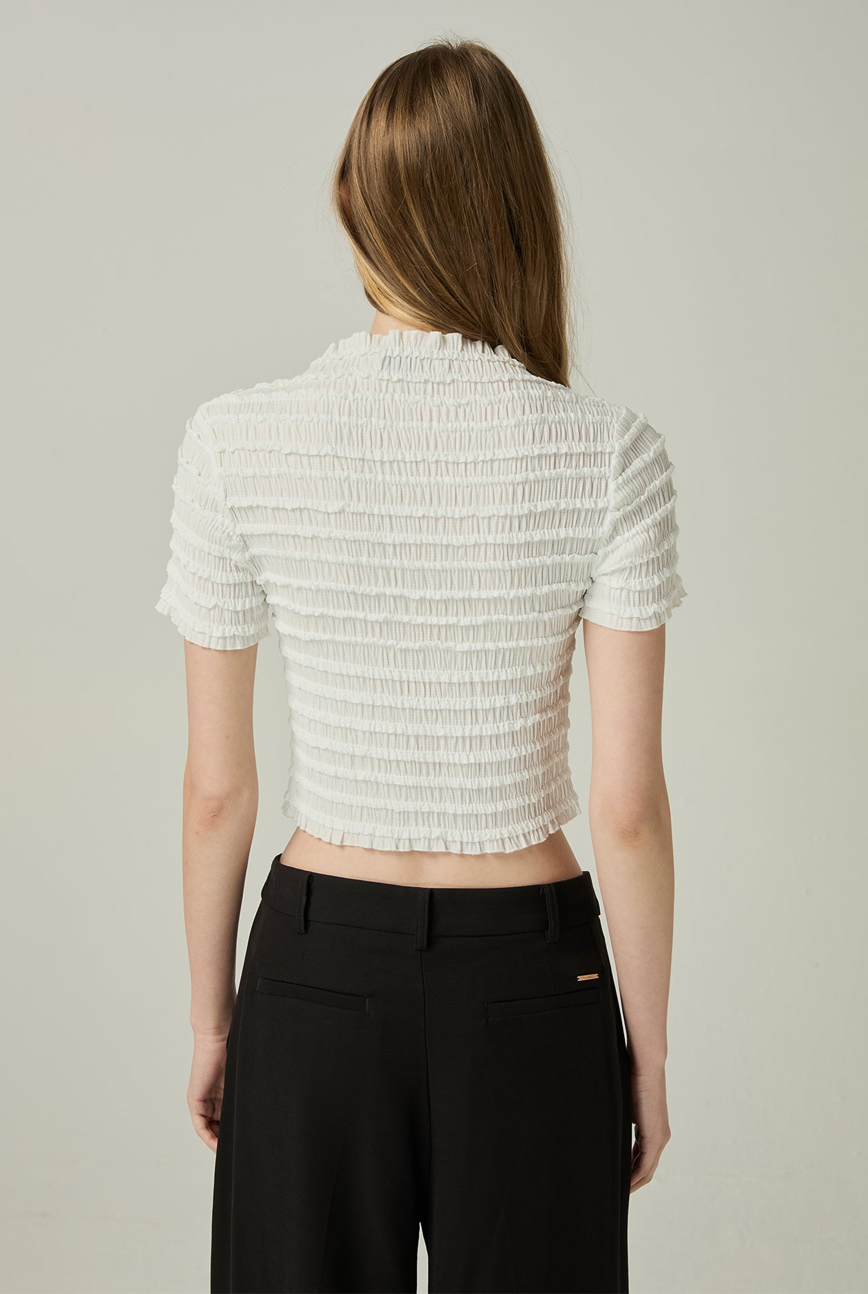 OVERLOCK DETAIL SMOCKED TOP - CC Double O Official Store