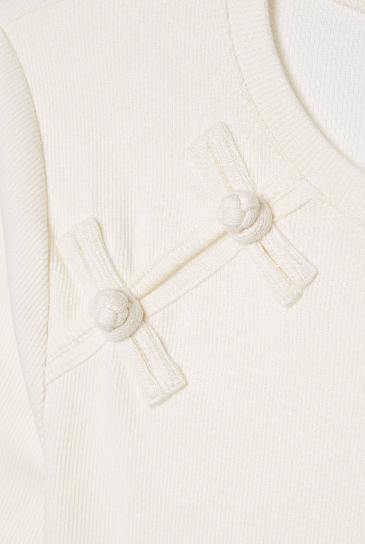 CHEONGSAM BUCKLE RIBBED TEE - CC Double O Official Store