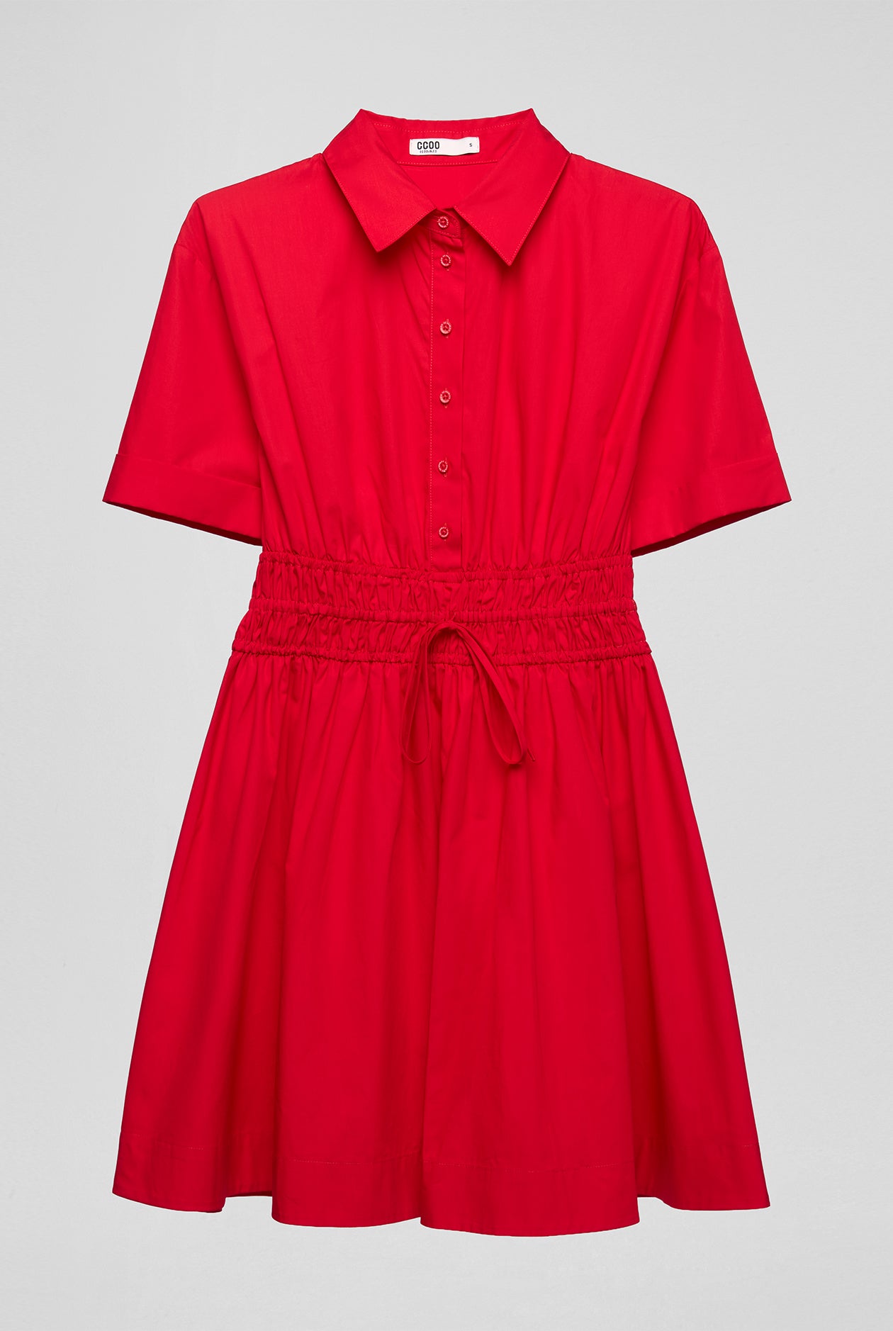 SMOCKED SHIRT DRESS - CC Double O Official Store