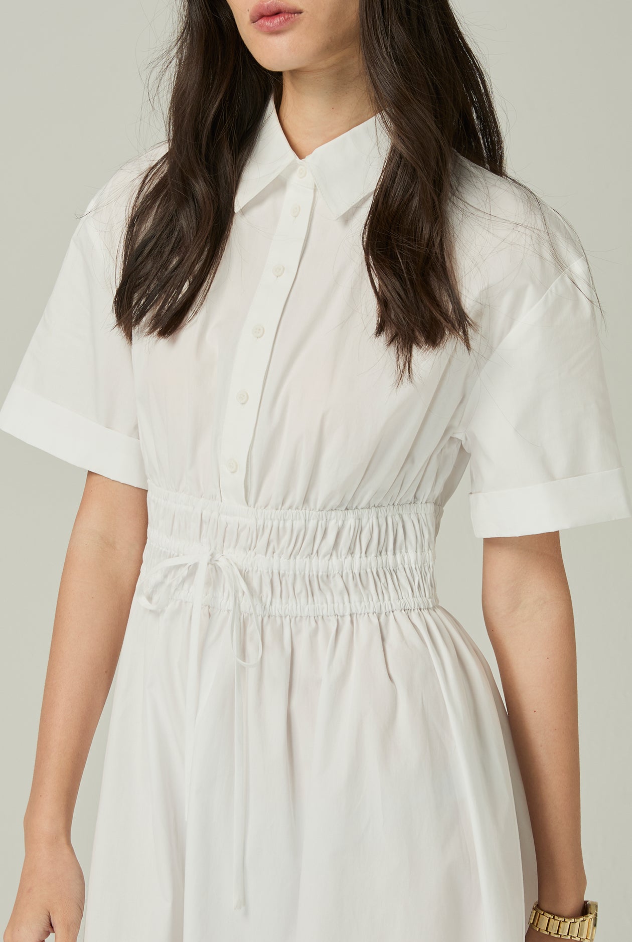 SMOCKED SHIRT DRESS - CC Double O Official Store