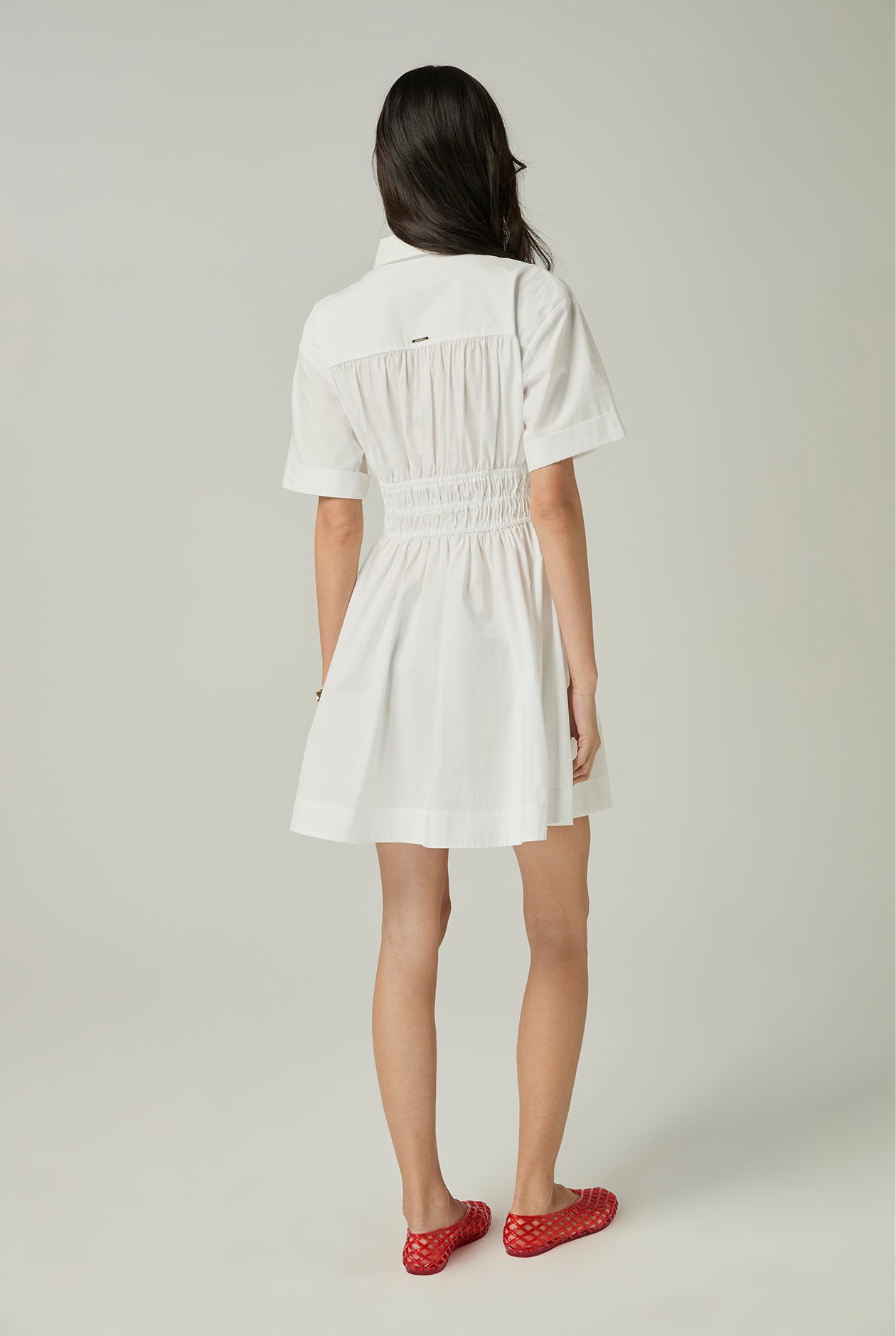 SMOCKED SHIRT DRESS - CC Double O Official Store