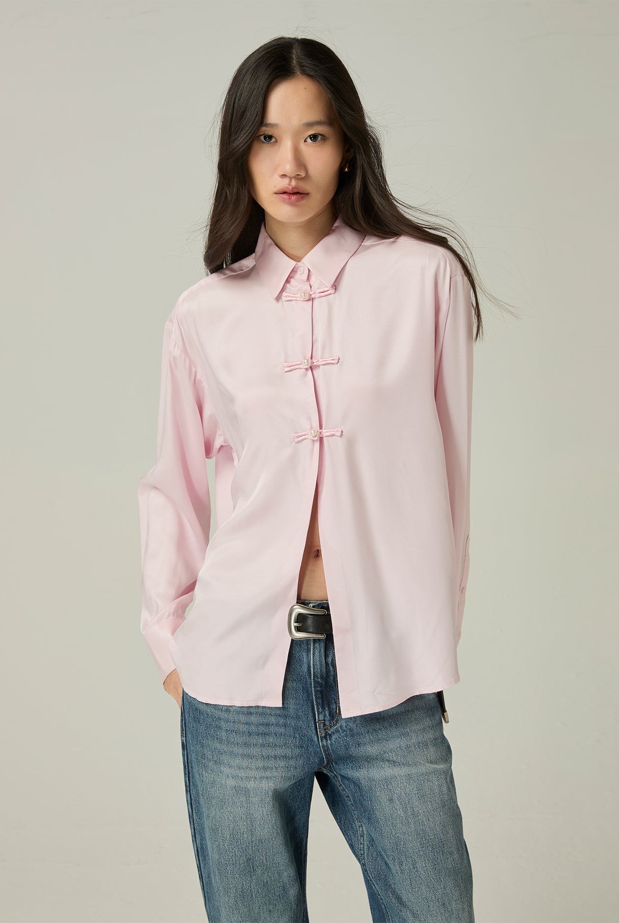 FROG BUTTON DETAIL BLOUSE