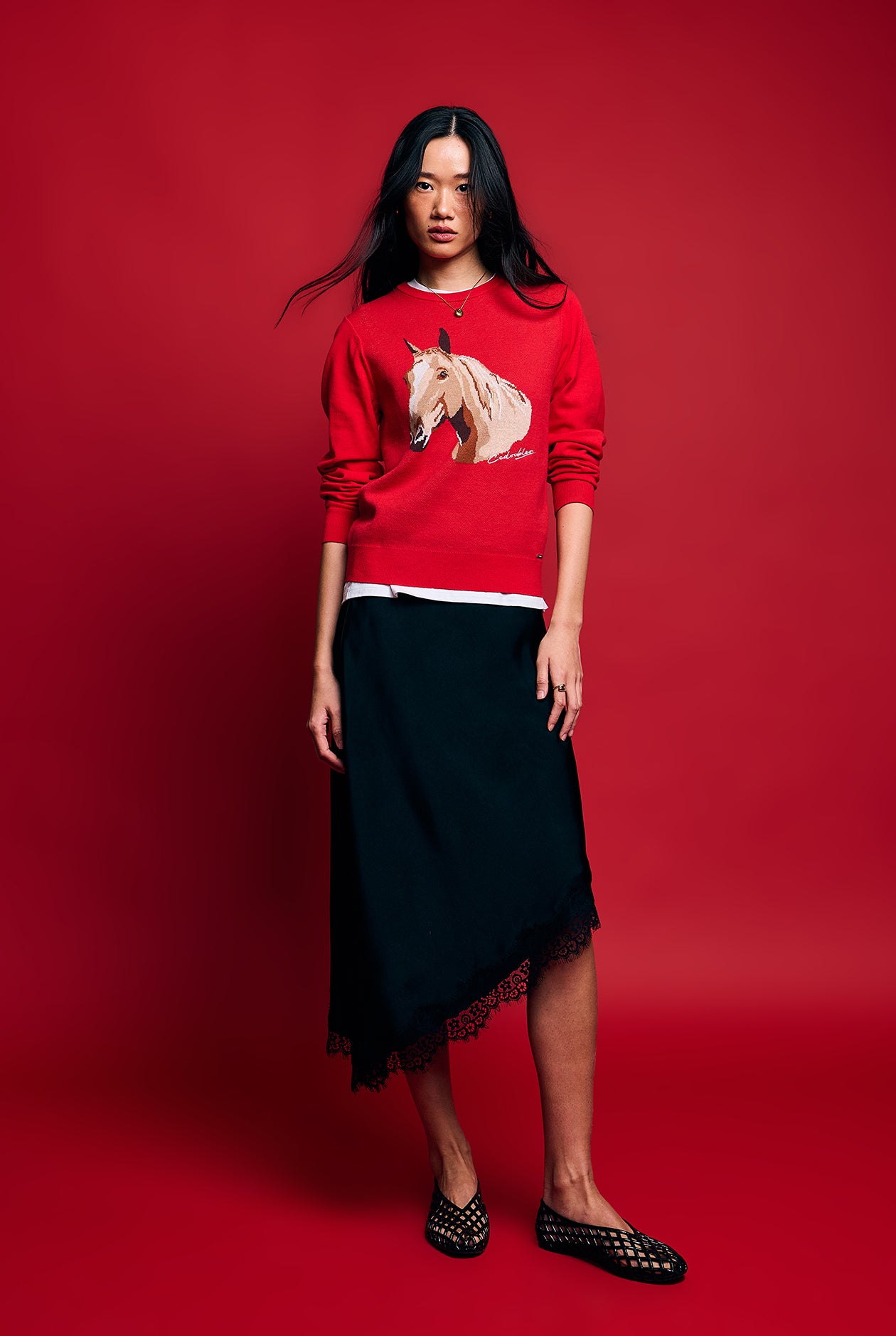 HORSE MOTIF SWEATER - CC Double O Official Store