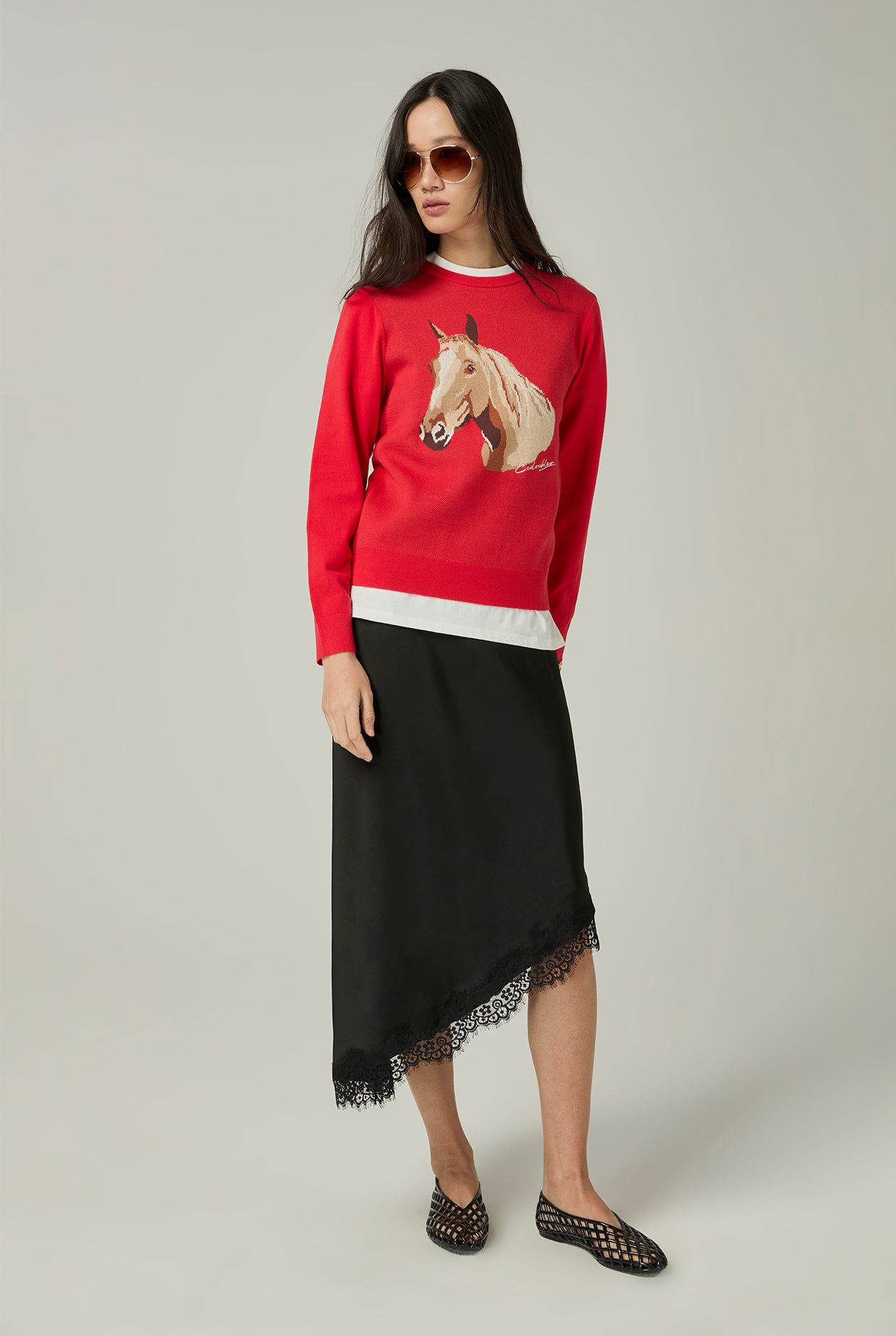 HORSE MOTIF SWEATER - CC Double O Official Store