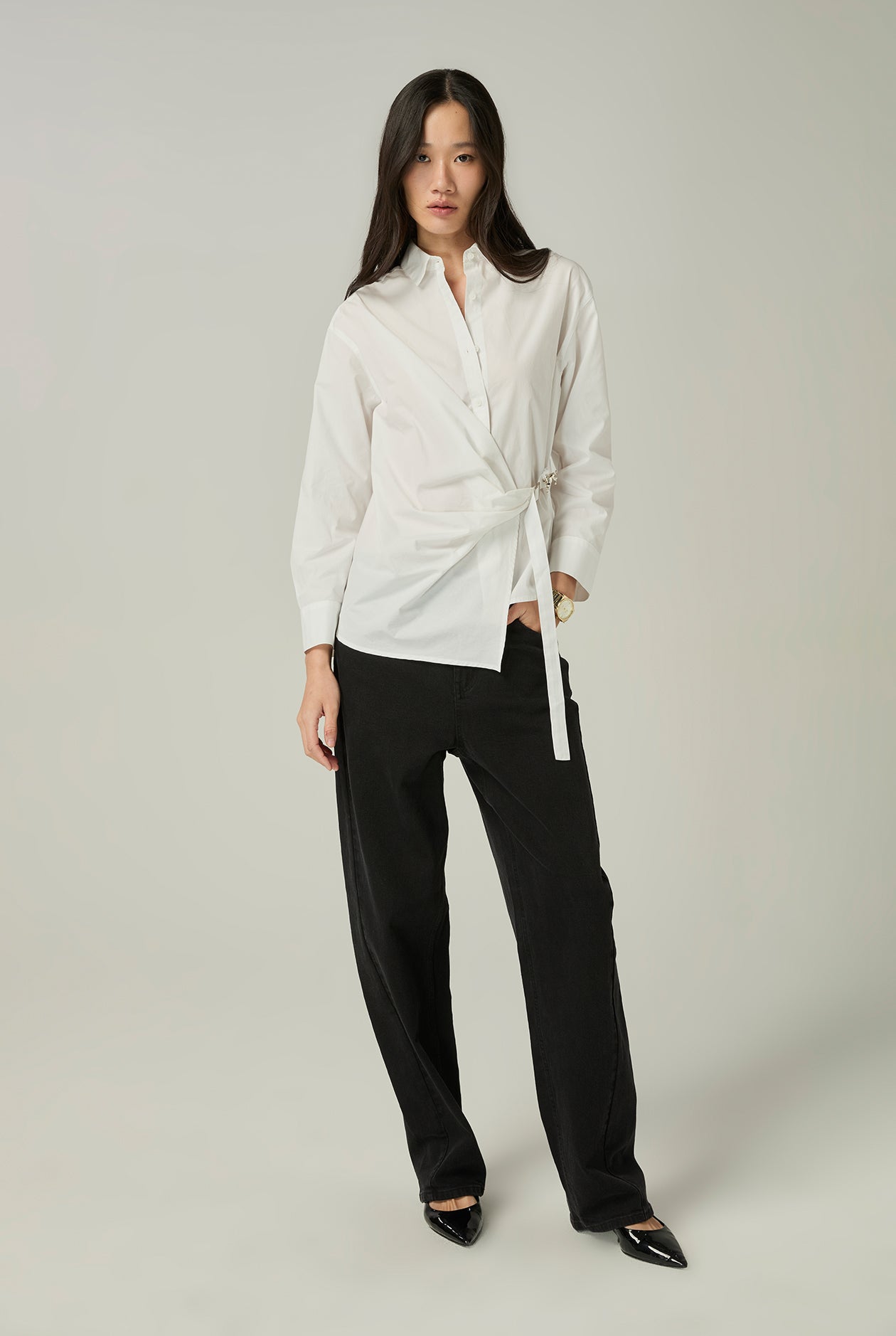 HORSE BUCKLE WRAP BLOUSE - CC Double O Official Store