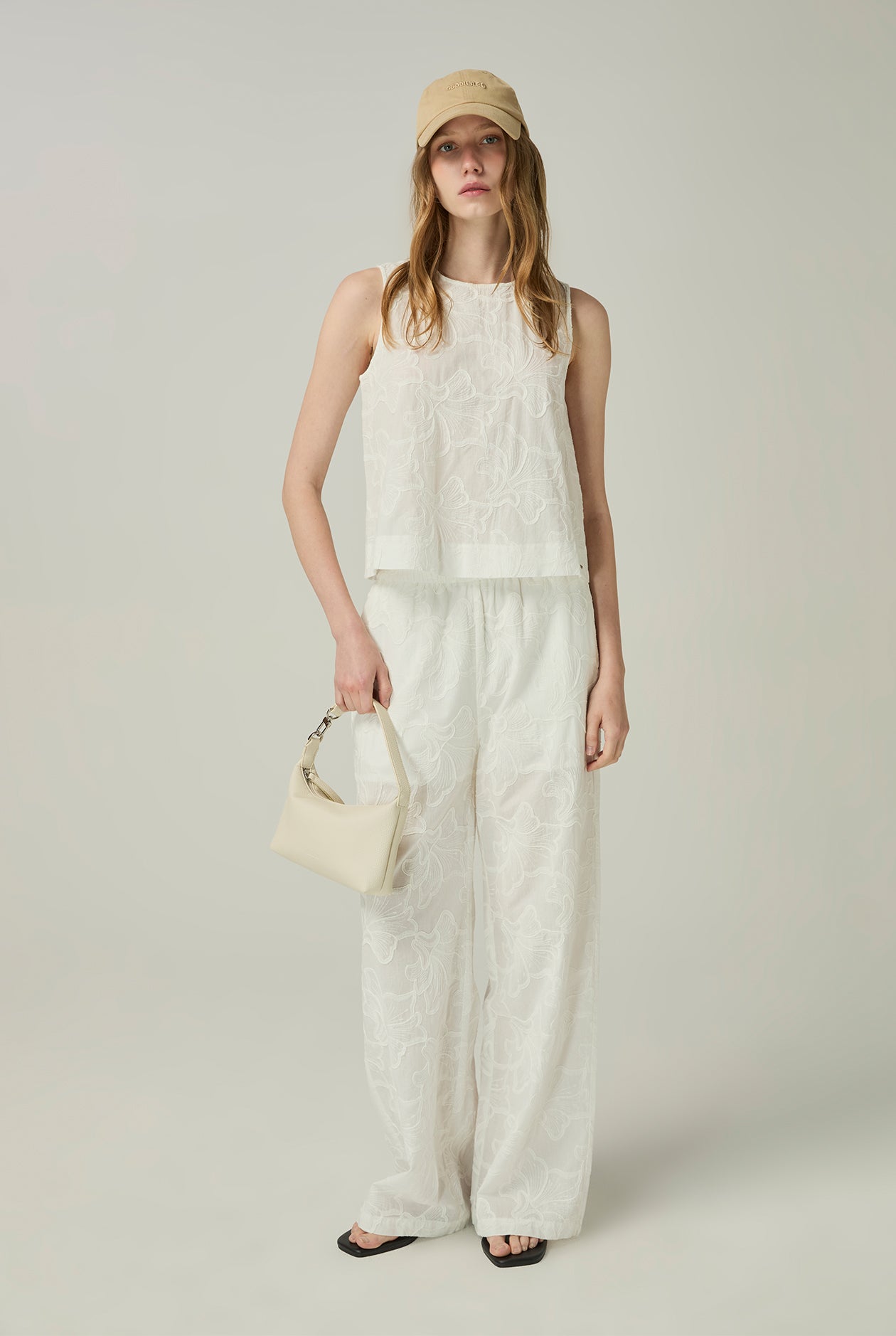 EMBROIDERED WIDE-LEG PANTS - CC Double O Official Store