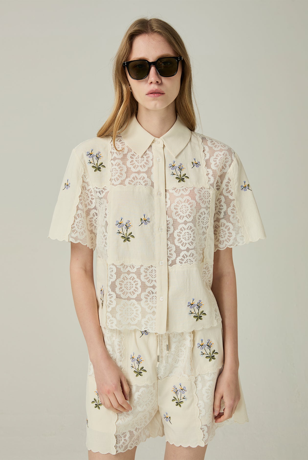 EMBROIDERED CROCHET SHIRT - CC Double O Official Store