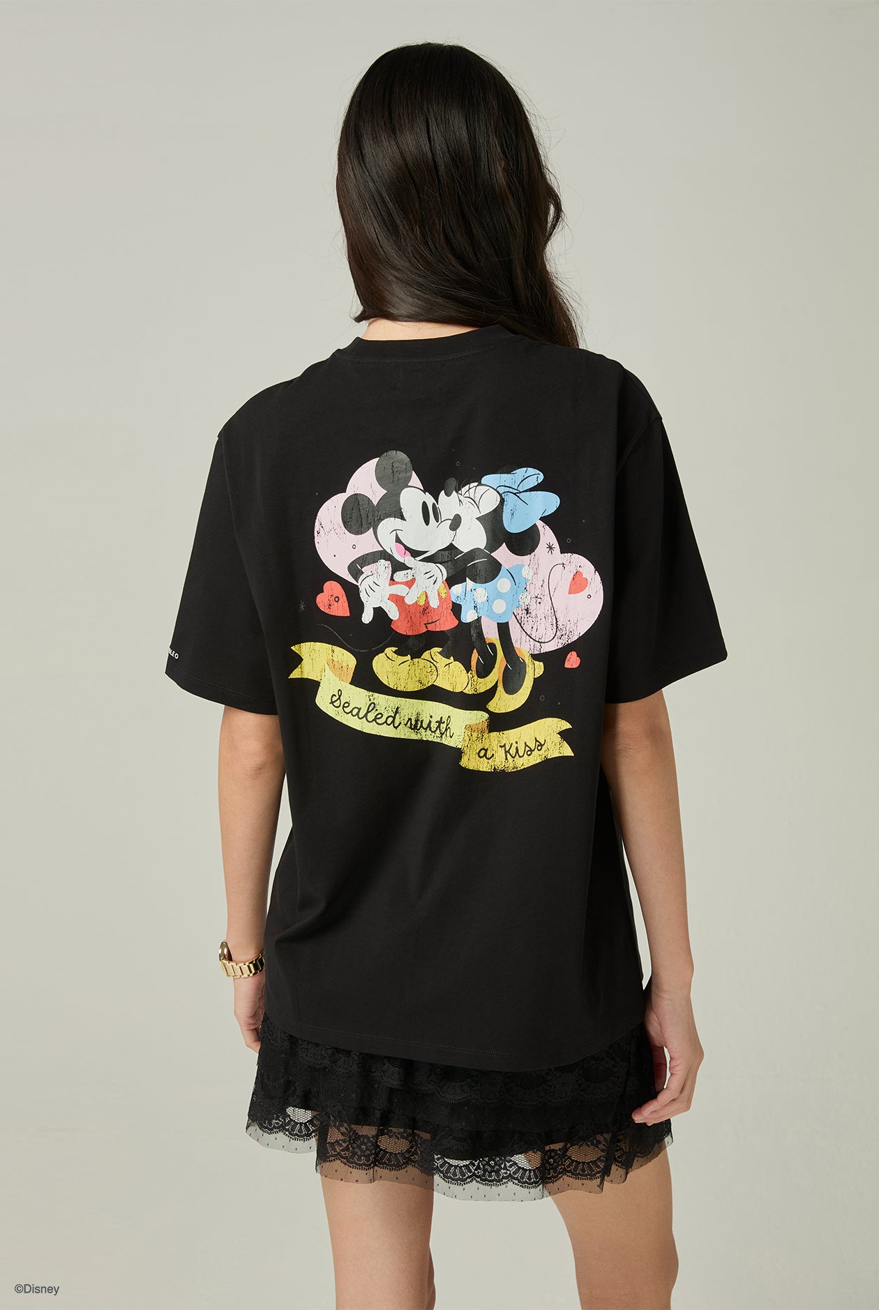 OVERSIZED MICKEY AND MINNIE MOUSE GRAPHIC TEE - CC Double O Official Store