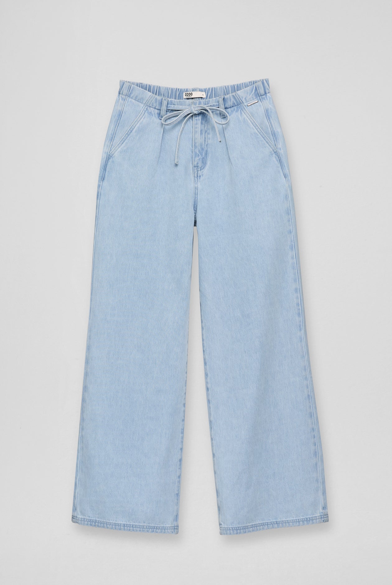 PALE BLUE WIDE-LEG DENIM