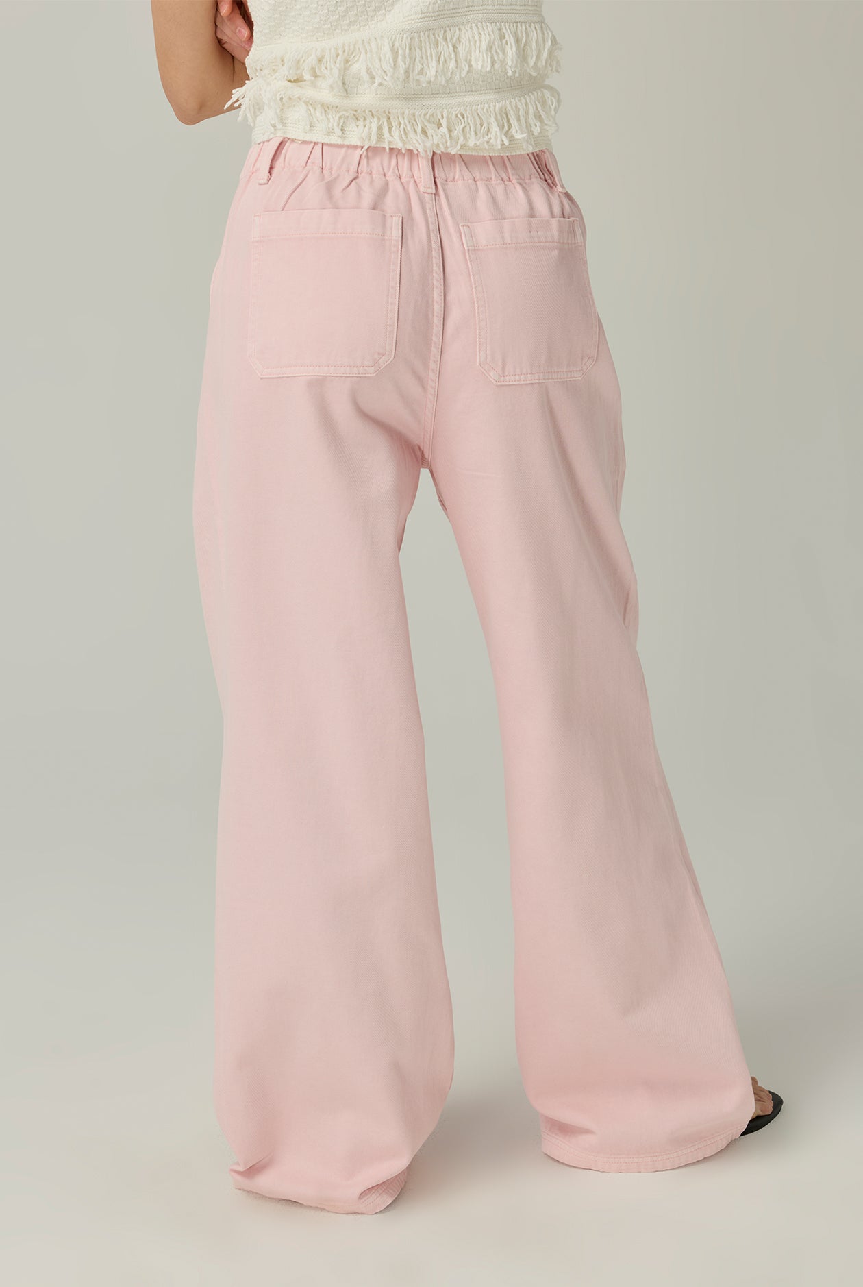 PALE PINK WIDE-LEG DENIM