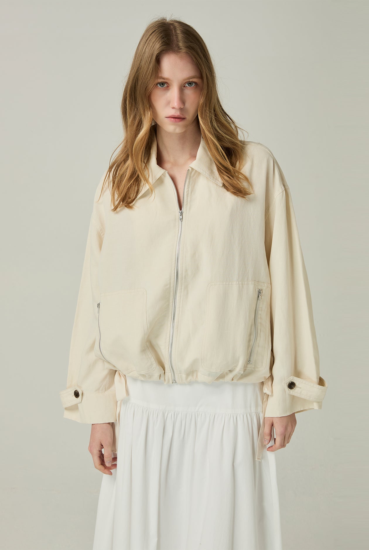 BOMBER JACKET WITH ADJUSTABLE HEM - CC Double O Official Store