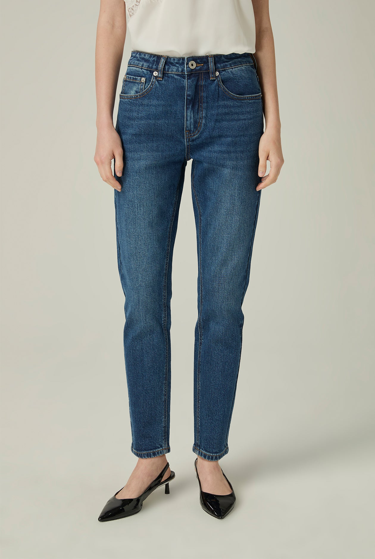 MID NAVY SKINNY JEANS