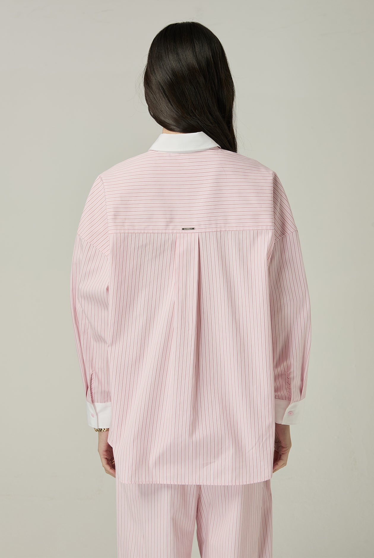 STRIPED SHIRT WITH WHITE CUFF & COLLAR - CC Double O Official Store