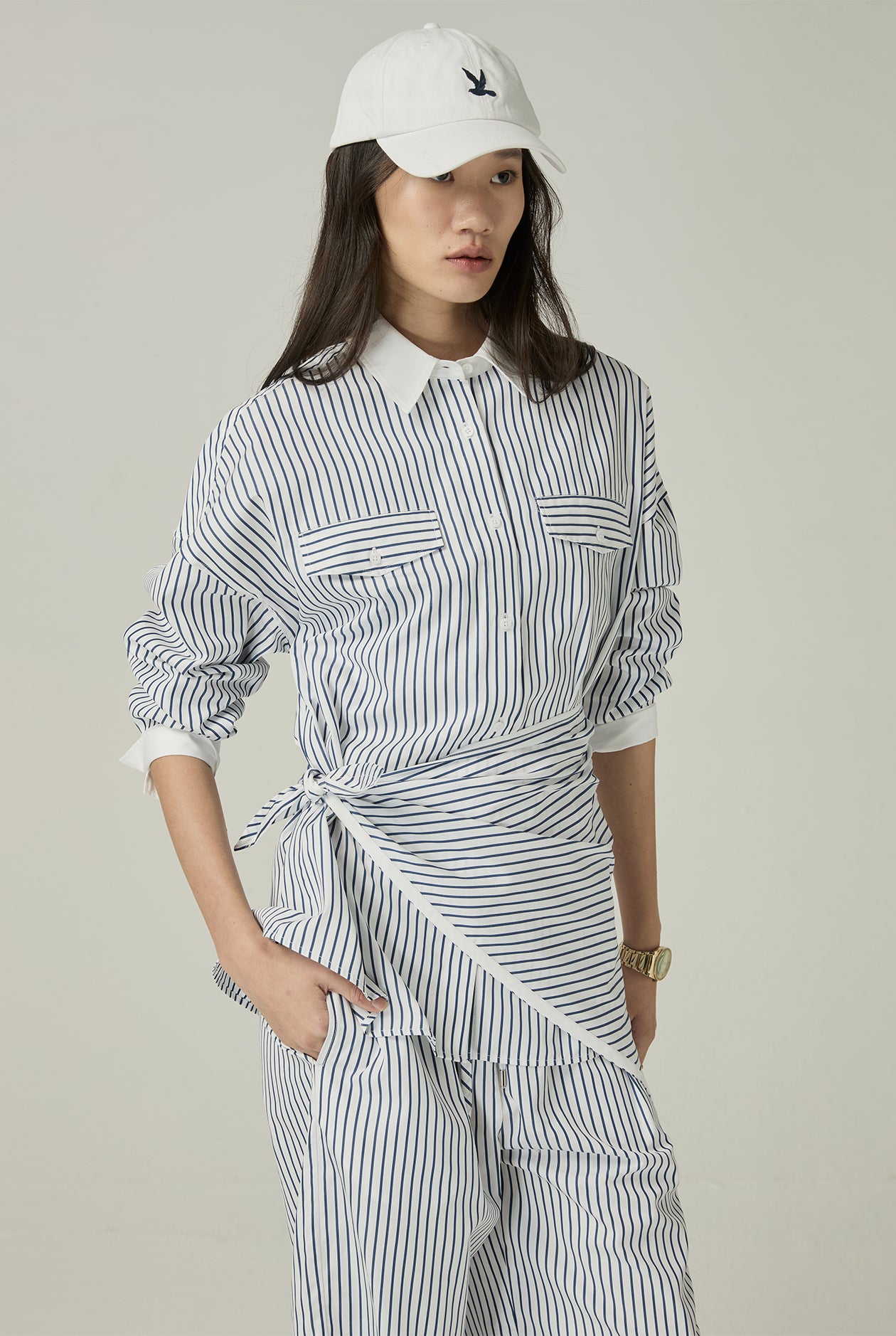 STRIPED OVERSIZED SHIRT - CC Double O Official Store