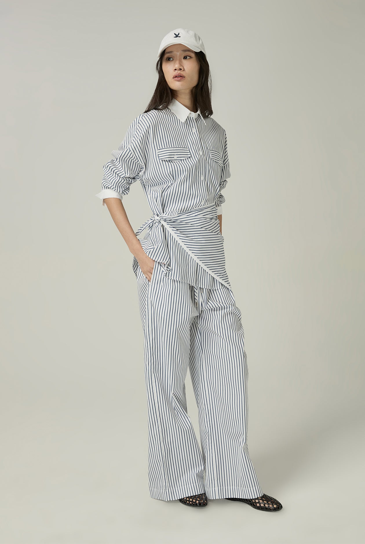 STRIPED OVERSIZED SHIRT - CC Double O Official Store