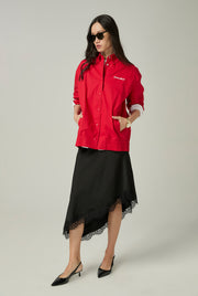 SATIN EFFECT LACE MIDI SKIRT - CC Double O Official Store