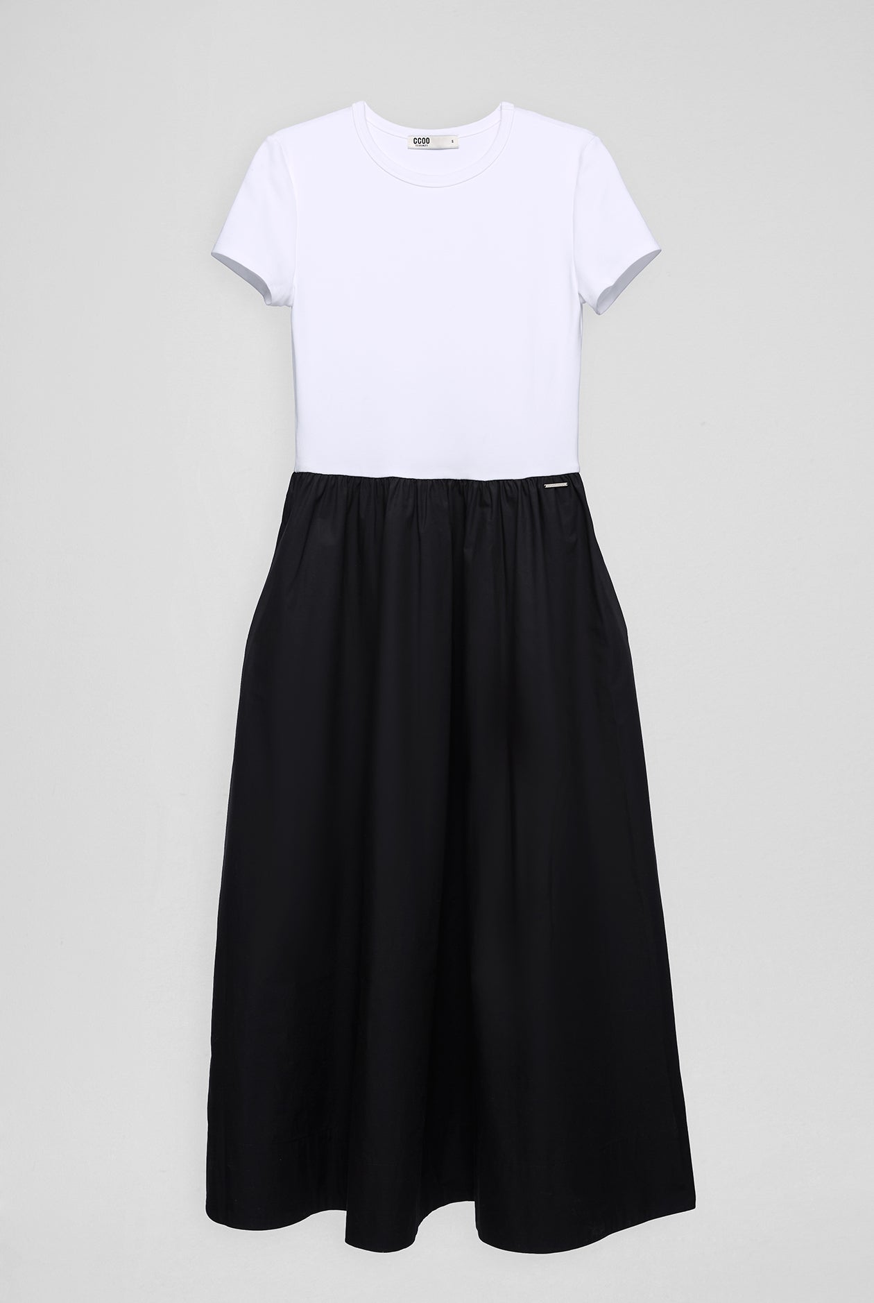 CONTRAST MIDI DRESS