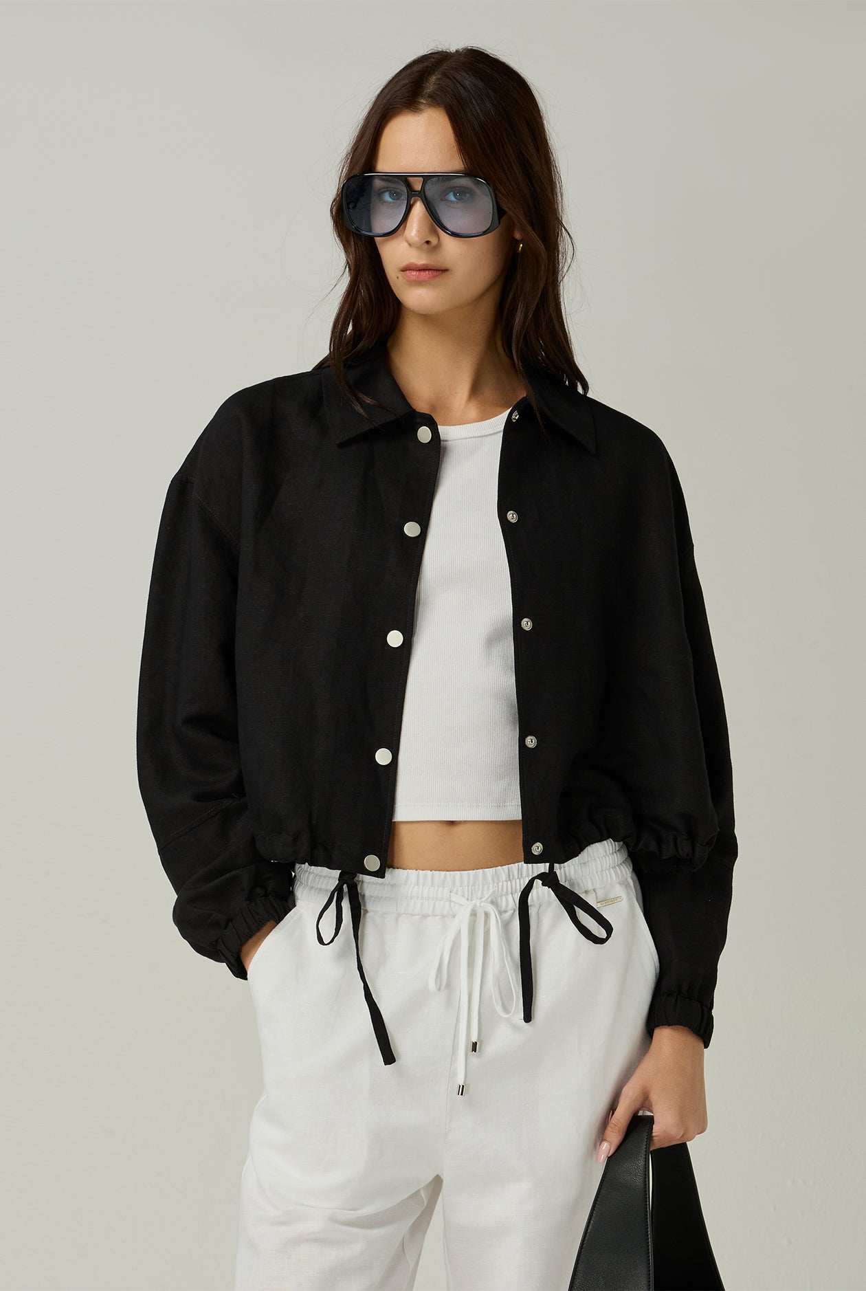 OVERSIZE CROPPED LINEN JACKET