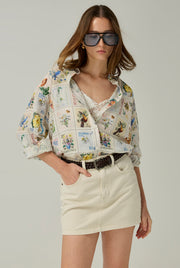 OVERSIZED STAMP PRINTED SHIRT