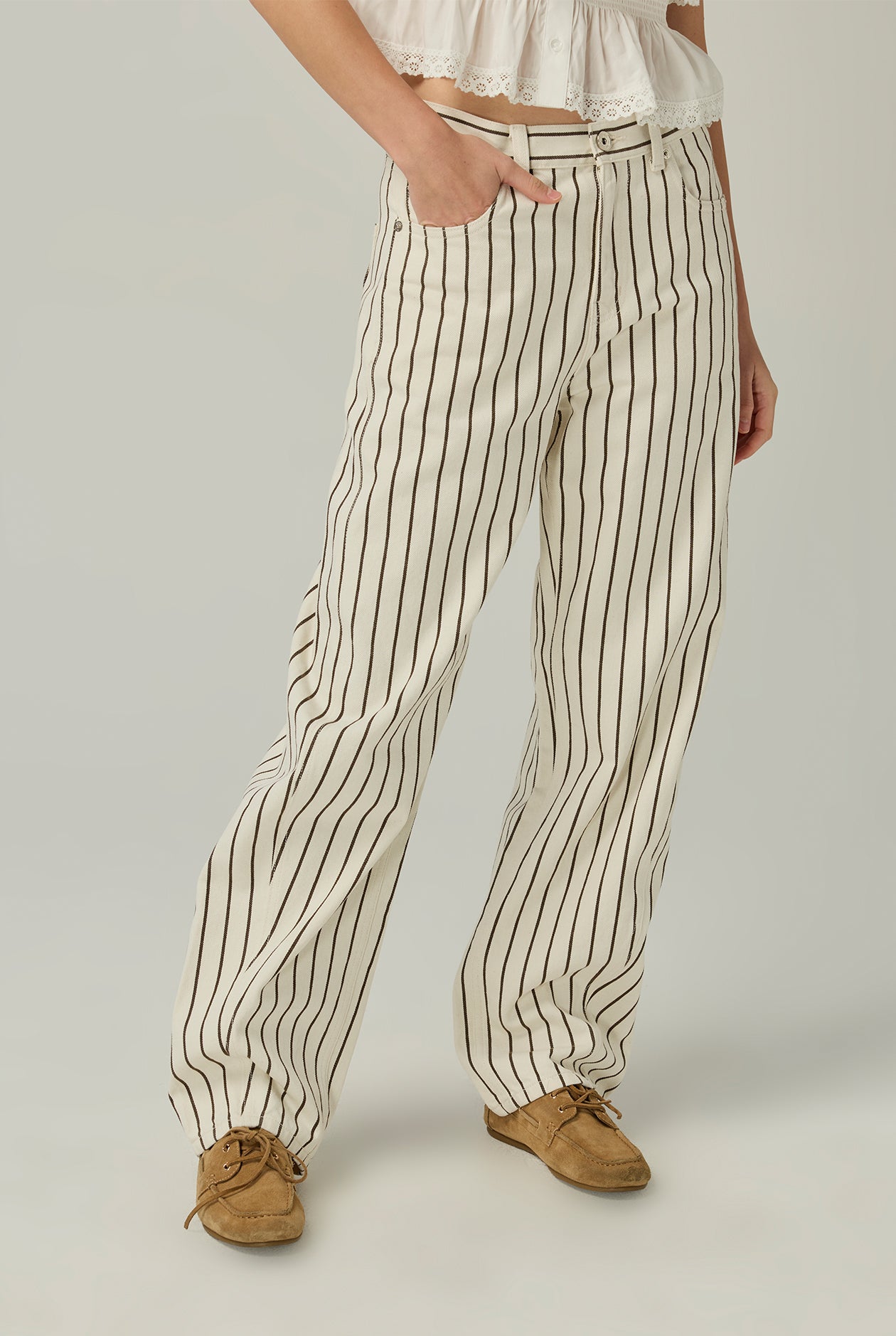 STRIPE BARREL JEANS
