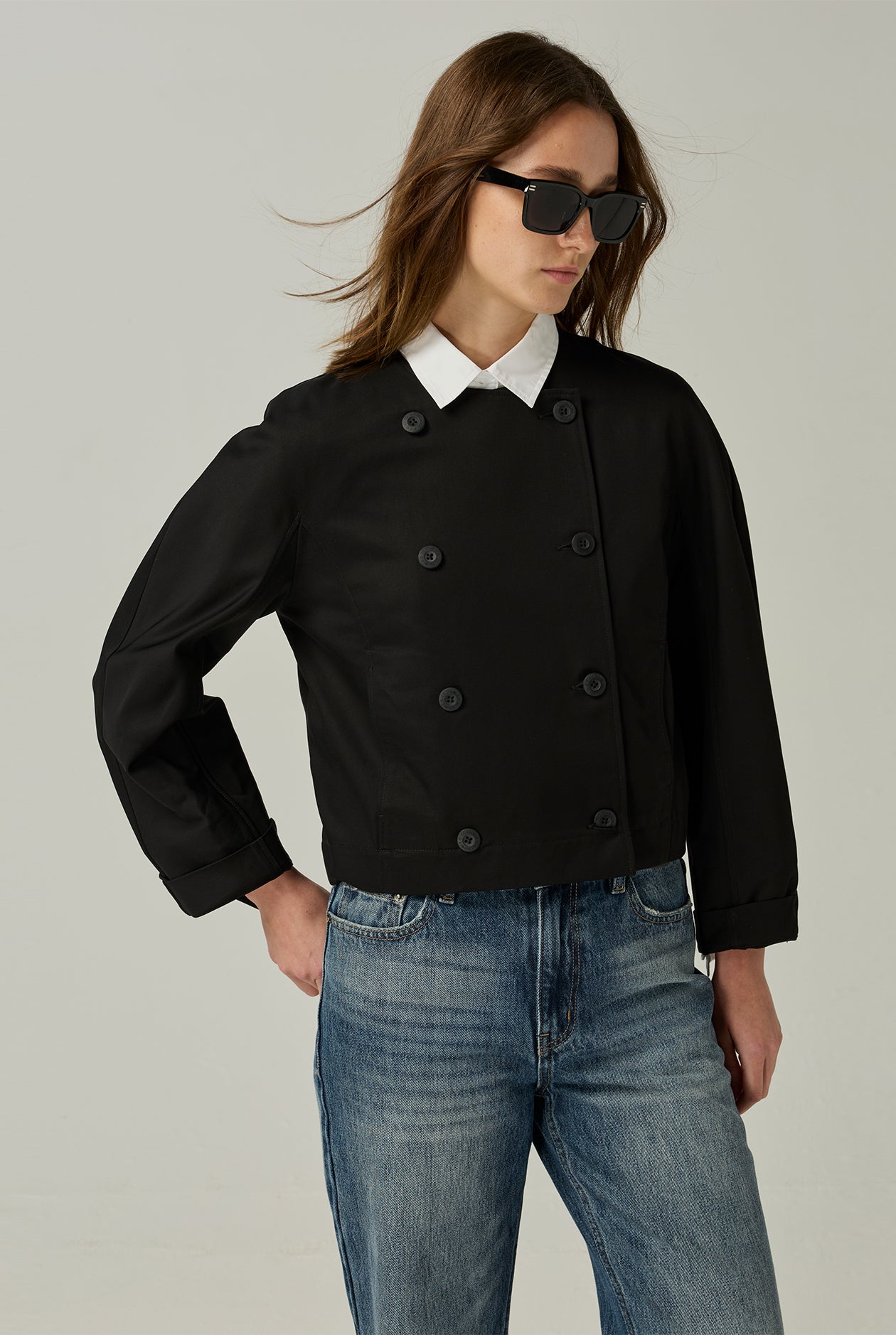 CROPPED DOUBLE BREASTED JACKET