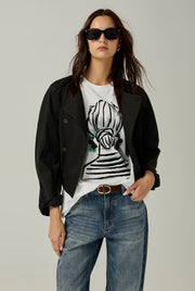 OVERSIZED GIRL ILLUSTRATION GRAPHIC TEE