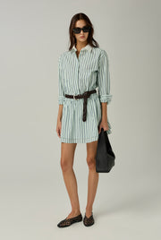 STRIPED MINI SHIRT DRESS