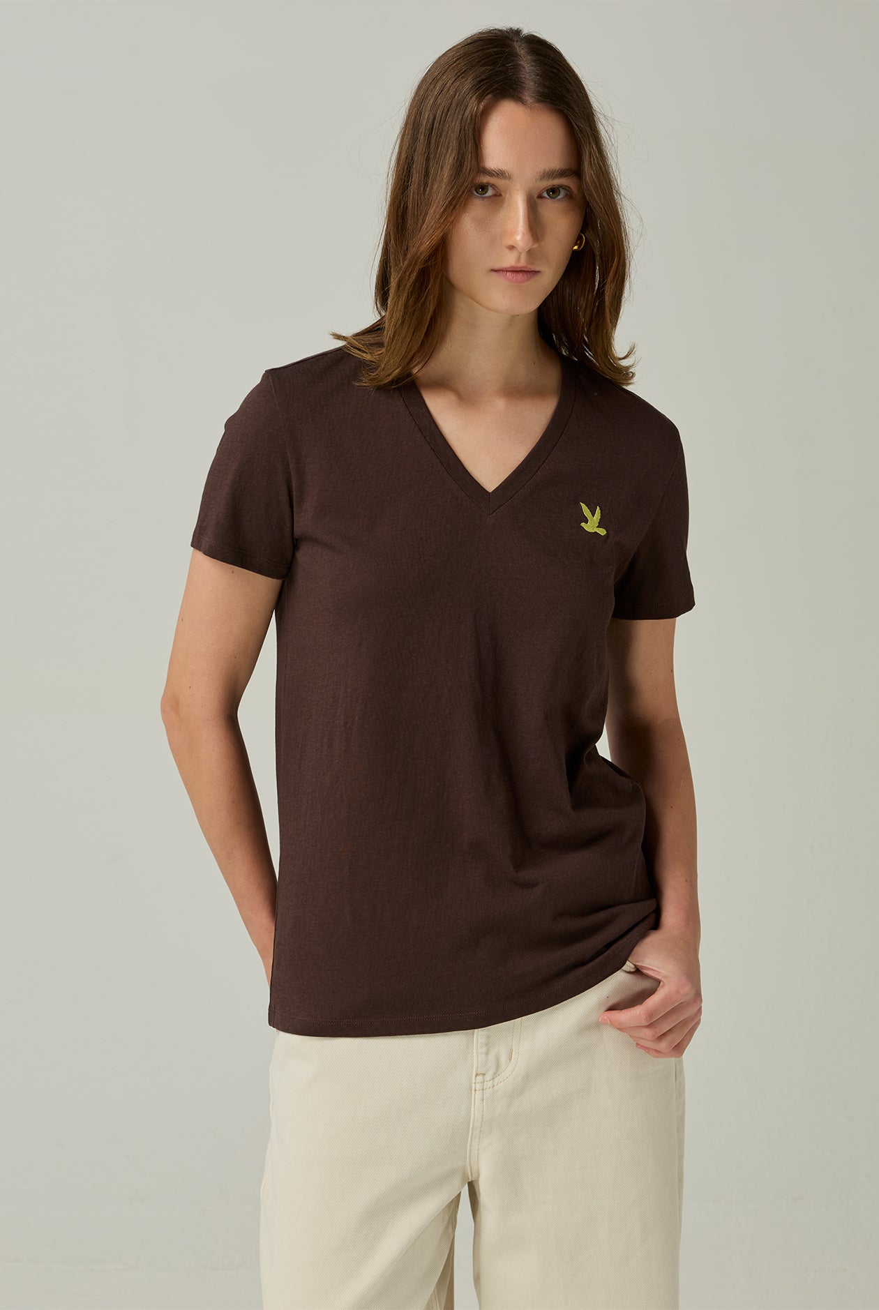 CC DOUBLE O SIGNATURE BIRD LOGO V-NECK TEE