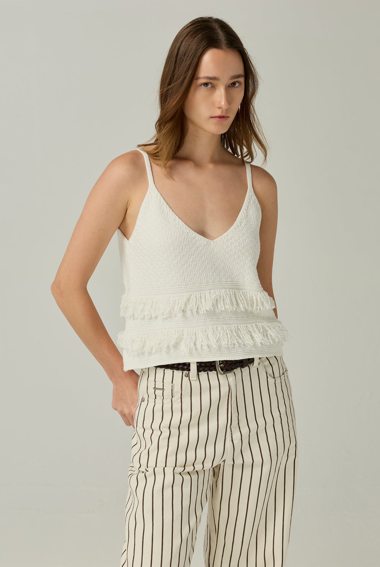 FRINGE CROCHET KNIT TOP